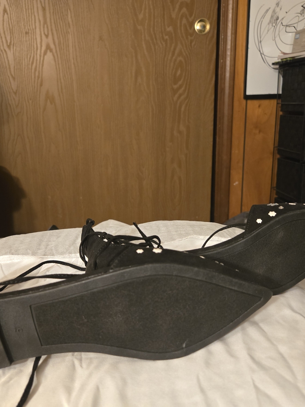 Fergalicious Black Lace-Up Flats
